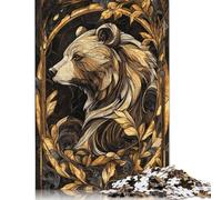 Hippopotamus Watercolor Painting Puzzles 500 Pieces Wood Puzzle Jigsaws for Adults Family Fun Jigsaws Puzzles 500pcs (52x38cm)