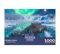 Hippopotamus1000 Piece Puzzle Educational Game Animals A Challenging Puzzle for Adults 38x26cm/1000pcs