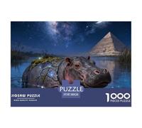 Hippopotamus1000 Piece Puzzle Puzzle Games Animals A Challenging Puzzle for Adults 38x26cm/1000pcs