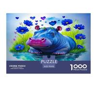 Hippopotamus1000Piece JigsawPuzzlewildlife KidsforAdult Challenging LargePiecePuzzles Age12+byth Challenging The Impossible Difficult Game Uncover The Puzzle 70x50cm/1000pcs