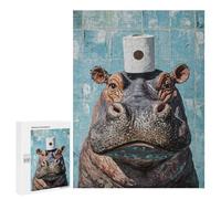 Hippos in The Bathroom Puzzle 1000 Teile Schwer Puzzle Spielzeug Lernspiel Impossible Herausforderungsspielzeug Für Erwachsene Kinder 500 PCS