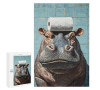 Hippos Love Toilet Paper Too! Puzzle 1000 Teile Schwer Puzzle Spielzeug Lernspiel Impossible Herausforderungsspielzeug Für Erwachsene Kinder 1000 PCS