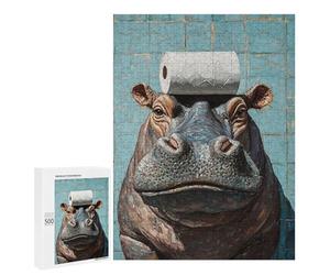 Hippos Love Toilet Paper Too! Puzzle 1000 Teile Schwer Puzzle Spielzeug Lernspiel Impossible Herausforderungsspielzeug Für Erwachsene Kinder 500 PCS