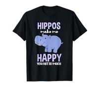Hippos Make Me Happy You Not So Much Hippopotamus Gift T-Shirt