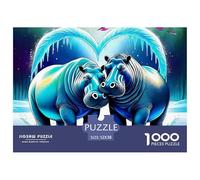 Hippos with Seagulls on Its Head Firm Interlocking Design Great Gift Choice for Puzzle Lovers, Friends And Family on Any Occasion 52x38cm/1000pcs