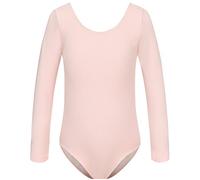 HIPPOSEUS Girls' Team Basic Long Sleeve Leotard for Ballet Dance Gymnastics Toddler Bodysuit Dancewear, AM0019-Pink, 10-11 Years