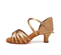 HIPPOSEUS Women's Latin Dance Shoes Beige 2 inch Heel Professional Ladies Ballroom Salsa Dance Practice Shoes Suede Sole, 5.5 UK