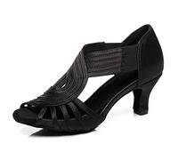 HIPPOSEUS Women's Latin Dance Shoes Black Slip on Ballroom Salsa Bachata for Dance Beginner Dance Performance Practice Low Heel 2 1/3",6 UK