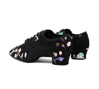 HIPPOSEUS Women's Latin Dance Shoes Lace-up Ballroom Modern Salsa Tango Rhythm Dancing Heels Teaching Practice Professional Performance,Black, 4.5 UK