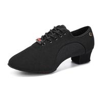HIPPOSEUS Women's Latin Dance Shoes Lace-up Ballroom Modern Salsa Tango Rhythm Dancing Heels Teaching Practice Professional Performance,Black, 7.5 UK