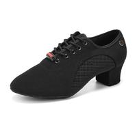 HIPPOSEUS Women's Latin Dance Shoes Lace-up Ballroom Modern Salsa Tango Rhythm Dancing Heels Teaching Practice Professional Performance,Black, 3.5 UK
