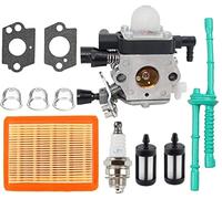 Hippotech C1Q-S202 Carburetor with Air Filter Fuel Line Kit for Stihl MM55 MM55C Tiller Engine Replaces 4601-120-0600