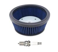 Hippotech HD-0800 29442-99E Air Filter for Har-ley Davidson Road King Dyna Softail Springer Softail Deluxe FatBoy 103 CI 95 CI Road Glide Electra Glide 29442-99A 29442-99B 29442-99C with Spark Plug
