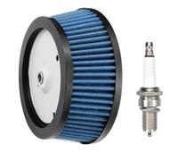 Hippotech HD-0800 29442-99E Air Filter for Har-ley Davidson Road King Dyna Softail Springer Softail Deluxe FatBoy 103 CI 95 CI Road Glide Electra Glide 29442-99A 29442-99B 29442-99C with Spark Plug