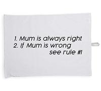 Hippowarehouse 1. Mum is always right 2. If mum is wrong see rule #1 Tea Towel Eco Printed Dish Cloth Kitchen accessory 50cmx70cm 100% Cotton