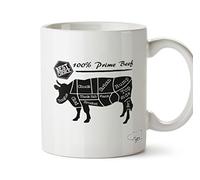 Hippowarehouse 100% Prime Beef Meat Chart Printed Mug Cup Ceramic 10oz