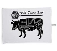 Hippowarehouse 100% Prime Beef Meat Chart Tea Towel Eco Printed Dish Cloth Kitchen accessory 50cmx70cm 100% Cotton