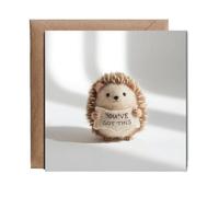 Hippowarehouse 2D felt style You've got this positive hedgehog Personalised Card. 15cm x 15cm with envelope for him for her Funny Cards for Men and Women Blank inside option
