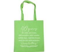 Hippowarehouse 40 years, decades, months, weeks, days, hours, minutes Tote Shopping Gym Beach Bag 42cm x38cm, 10 litres