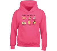 Hippowarehouse 6 Signs You are a cat Kids Children's Unisex Hoodie Hooded top 7-8 Years Fuchsia Pink