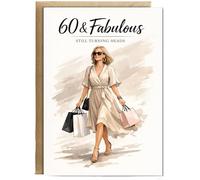 Hippowarehouse 60 and fabulous, still turning heads Personalised Card A5 with envelope for him for her Funny Cards for Men and Women Blank inside option