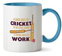 Hippowarehouse A Bad Day of Cricket is Better Than a Good Day at Work Printed Mug Various Colour Options Ceramic Cup Kitchenware 11oz