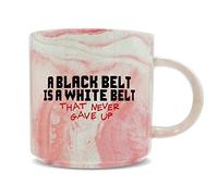 Hippowarehouse A Black Belt is a White Belt That Never gave up Printed Mug Various Colour Options Ceramic Cup Kitchenware 11oz