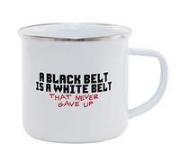 Hippowarehouse A Black Belt is a White Belt That Never gave up Printed Mug Various Colour Options Ceramic Cup Kitchenware 11oz