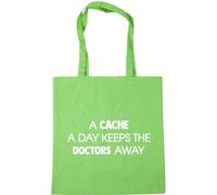 Hippowarehouse A cache a day keeps the doctors away Tote Shopping Gym Beach Bag 42cm x38cm, 10 litres