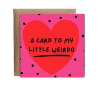 Hippowarehouse A card to my little weirdo polka dot heart Personalised Card. 15cm x 15cm with envelope for him for her Funny Cards for Men and Women Blank inside option