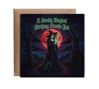 Hippowarehouse A darkley magical birthday awaits you Personalised Card. 15cm x 15cm with envelope for him for her Funny Cards for Men and Women Blank inside option