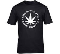 Hippowarehouse a Friend with Weed is a Friend Indeed Unisex Short Sleeve t-Shirt (Specific Size Guide in Description) Black