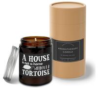 Hippowarehouse A House is Not A Home Without A Tortoise Candle Aromatherapy 40hr Scented Gift Set Anxiety Relief Sleep Vegan 200g SP