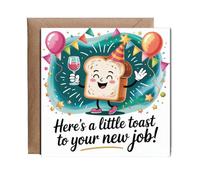 Hippowarehouse A Little Toast New Job Personalised Card. 15cm x 15cm with envelope for him for her Funny Cards for Men and Women Blank inside option