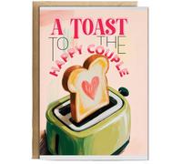 Hippowarehouse A Toast to the happy couple Personalised Card A5 with envelope for him for her Funny Cards for Men and Women Blank inside option