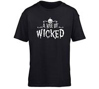 Hippowarehouse A Wee bit Wicked Kids Children's Short Sleeve t-Shirt Black