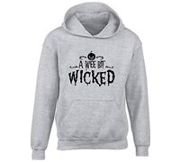 Hippowarehouse A wee bit wicked kids children's unisex Hoodie hooded top Grey