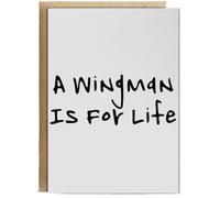 Hippowarehouse A Wingman Is For Life Personalised Card A6 with envelope for him for her Funny Cards for Men and Women Blank inside option