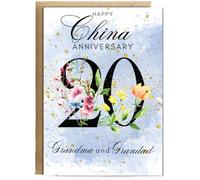 Hippowarehouse A5 China anniversary Grandma and grandad Personalised Card A5 with envelope for him for her Funny Cards for Men and Women Blank inside option