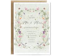 Hippowarehouse A5 To the new Mr & Mrs Personalised Card A5 with envelope for him for her Funny Cards for Men and Women Blank inside option
