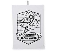 Hippowarehouse Adventure is Out There Tea Towel Eco Printed Dish Cloth Kitchen accessory 50cmx70cm 100% Cotton