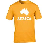 Hippowarehouse Africa Australia Geography Joke Unisex Short Sleeve t-Shirt (Specific Size Guide in Description) Gold