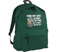 Hippowarehouse Aging may have slowed me down but it hasn't shut me up backpack ruck sack Dimensions: 31 x 42 x 21 cm Capacity: 18 litres