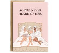 Hippowarehouse Aging Never heard of her happy birthday funny Personalised Card A5 with envelope for him for her Funny Cards for Men and Women Blank inside option