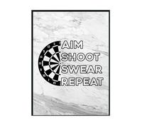 Hippowarehouse Aim shoot swear repeat darts Printed Poster A3 Wall Art Design Classroom Room Gym Office Décor