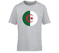Hippowarehouse Algeria Flag Kids Children's Short Sleeve t-Shirt Grey
