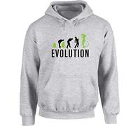 Hippowarehouse Alien Evolution Unisex Hoodie Hooded top (Specific Size Guide in Description) Grey