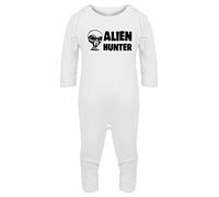Hippowarehouse Alien Hunter Baby Romper All in one piece Unisex White