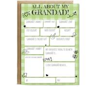 Hippowarehouse All about Grandad fill in Personalised Card A5 with envelope for him for her Funny Cards for Men and Women Blank inside option