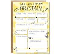 Hippowarehouse All about Grandma fill in Personalised Card A5 with envelope for him for her Funny Cards for Men and Women Blank inside option